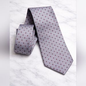 Vintage Christian Dior Elegant Gray and Red Men's Tie
